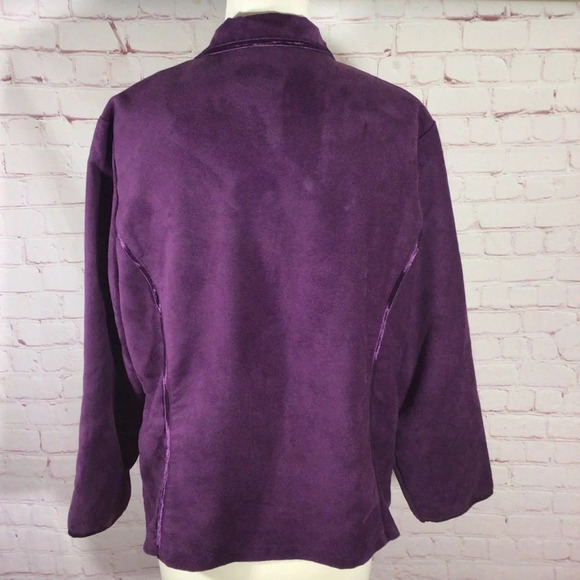 Travel Smith Suede Like Full Zip Purple Jacket - Size 12P - Picture 6 of 11